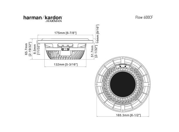 Harman/Kardon FLOW601CFS komponentsett 6,5", 120W RMS, 360W Maks. 