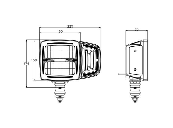 OZZ XH1 Hovedlampe/brøytelys 1700/3100 Lumen, Pris per stk 