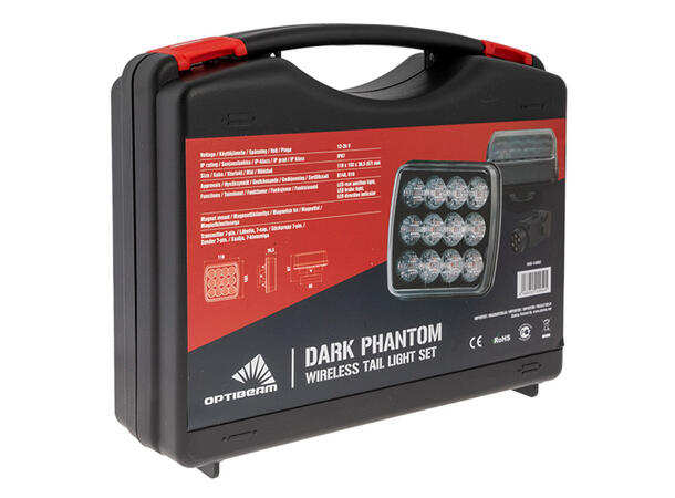 Optibeam Dark Phantom trådløs baklyssett Trådløse baklys for tilhenger 