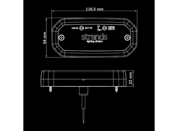 Strands FOR9T Scale Posisjonslys LED, Hvit, 10-40V, 3,5W, pris per stk 