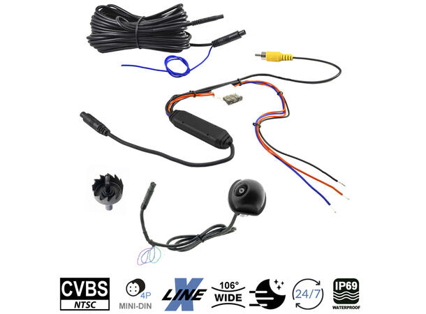 Ampire ryggekamera (CVBS) Universalt for innfelling, 106 grader 