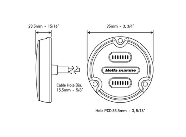 Apelo A1 Polymer RGB undervannsbelysning IP68/69, 1800 lumen, RGB, 15W 