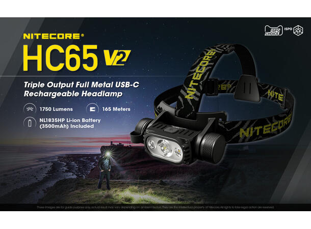 Nitecore HC65 v2 LED hodelykt 165m, 1750 Lumen, LED 