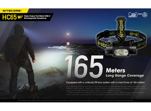 Nitecore HC65 v2 LED hodelykt 165m, 1750 Lumen, LED 