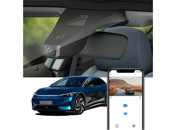 FITCAMX Integrert 4K Dashcam (foran+bak) VW ID.7 (2024 ->) Sort 