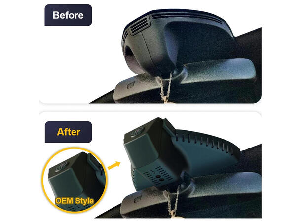 FITCAMX Integrert 4K Dashcam (foran+bak) Skoda Kodiaq (2017 - 2021) "8677" Sort 