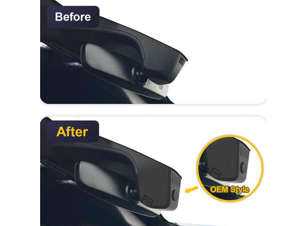 FITCAMX Integrert 4K Dashcam (foran+bak) VW ID.7 (2024 ->) Sort 