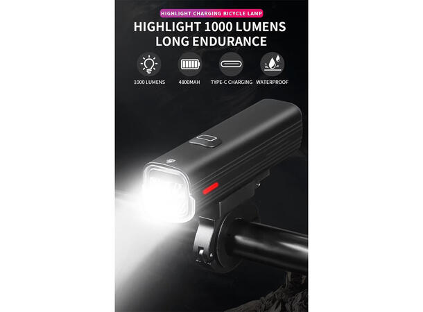 Speras UB1000 lykt for sykkel 1000 Lumen, 4800mAh 