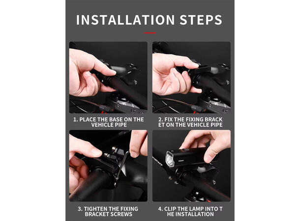 Speras UB1000 lykt for sykkel 1000 Lumen, 4800mAh 