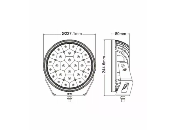 W-Light W9 Phoenix 9" Dark Edition 9", 11200 lumen, 1 lux ved 1055 meter 