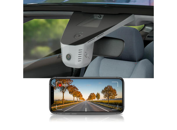 FITCAMX Integrert 4K Dashcam (foran) Skoda Superb (2016 - 2024) "6206" Sort 
