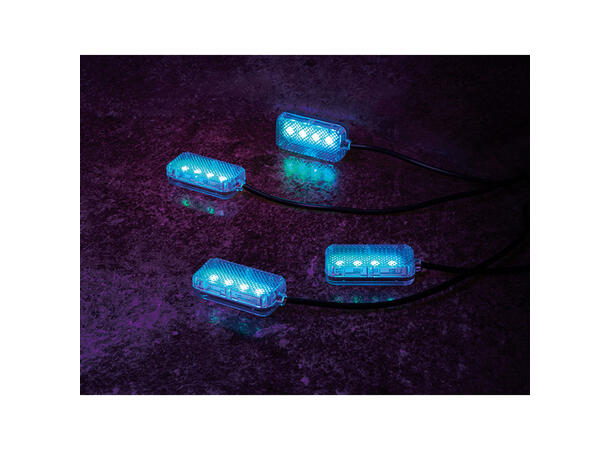 LED RGB Interiørlyssett USB tilkobling, 4 lysenheter 