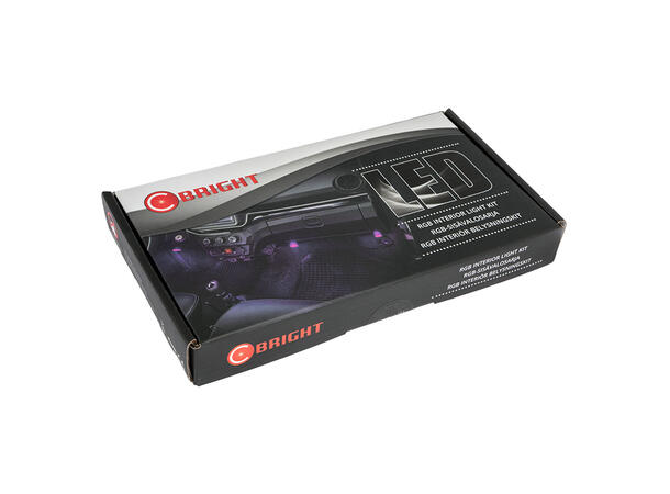 LED RGB Interiørlyssett USB tilkobling, 4 lysenheter 