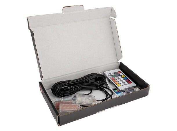 LED RGB Interiørlyssett USB tilkobling, 4 lysenheter 