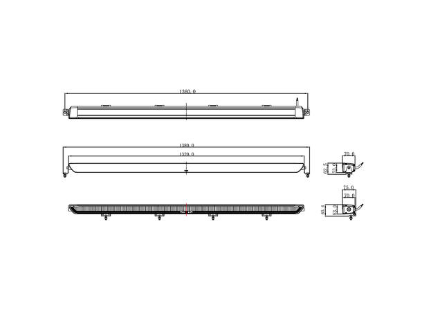 OZZ XB1 P52" Black ledbar 52", 19800 Lumen, 265W, pos.lys 