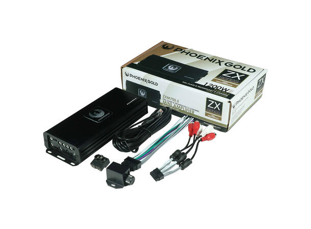 Phoenix Gold ZXM700.5 5-kanalsforsterker Mini, 4x100+350W RMS i 2 Ohm, Klasse D 