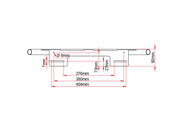 Skiltbrakett med bøyle Ø30mm, 3 fester 