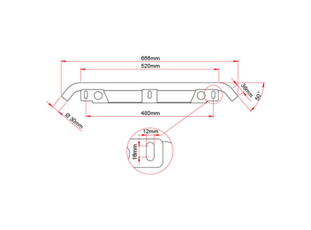 Skiltbrakett med bøyle Ø30mm, 3 fester 
