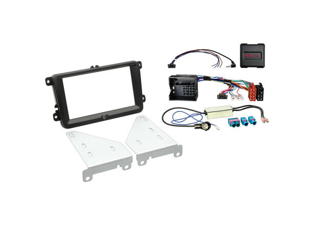 2-DIN monteringssett - komplett Seat/Skoda/VW (2003-2016) u/aktivt sys. 