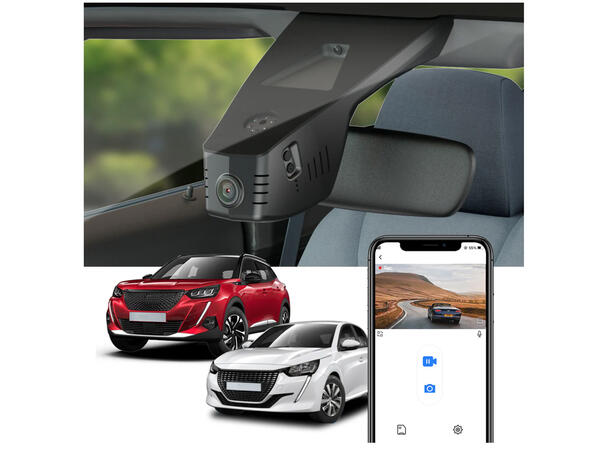 FITCAMX Integrert 4K Dashcam (foran) Peugeot 208/2008 (2020 - 2023) "9316" 