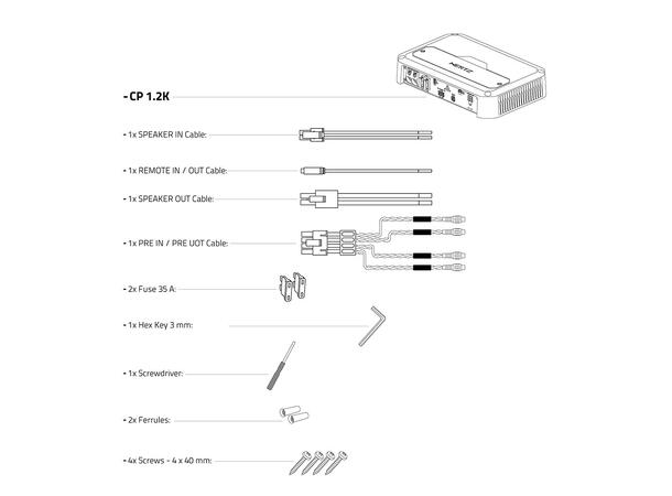 Hertz CP 1.2K monoforsterker Cento Power, 1200W RMS i 2 Ohm, Klasse D 