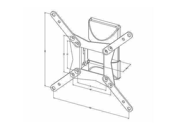 Nedis Full Motion TV Veggfeste 10-32", 30kg, Tiltbar, Roterbar 