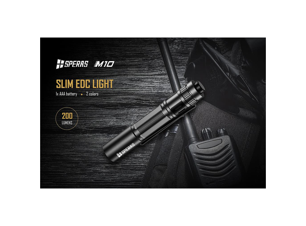 SPERAS M10 Lommelykt 200 Lumen, 58 meter kastelengde 