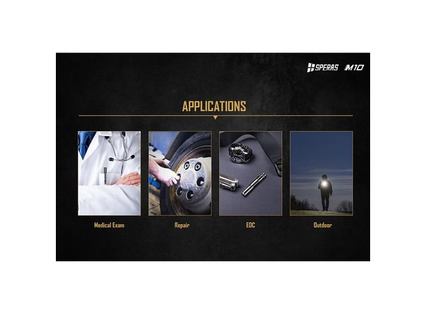 SPERAS M10 Lommelykt 200 Lumen, 58 meter kastelengde 