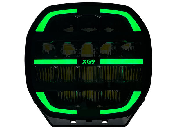 XG9 Driving Light Black Multicolor Parklys Hvit, Gul og Grønn. 