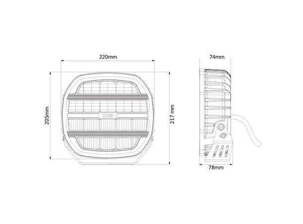 XG9 Driving Light Black Multicolor Parklys Hvit, Gul og Grønn. 
