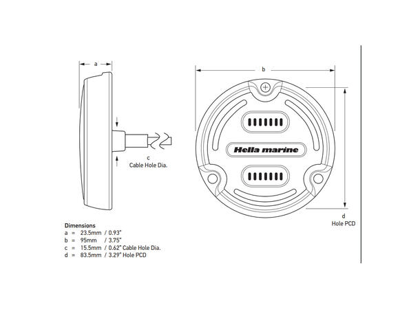 Apelo A2 Aluminium undervannsbelysning IP68/69, 3000 lumen, Hvit/Blå, 30W 