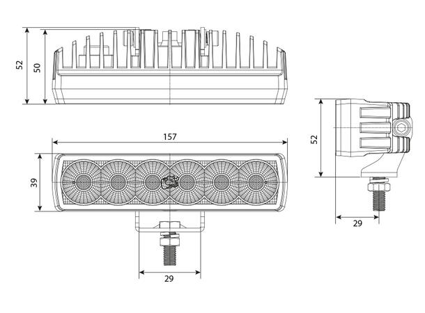 Bullboy Proline Spectrum Slim arbeidslys LED, 1430 Lumen, 12W, godkjent ryggelys 