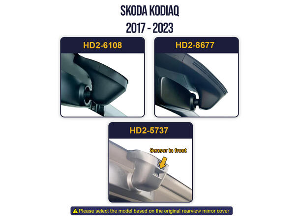 FITCAMX Integrert 4K Dashcam (foran+bak) VW/Skoda (2015 ->) "5737" Sort 