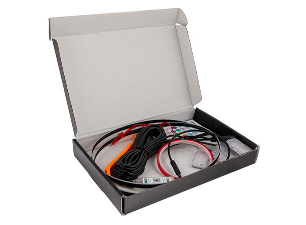 LED RGB Interiørlyssett USB tilkobling, 4 lysenheter & lysstripe 