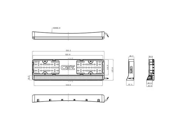 OZZ LP1 White ledbar 4880 Lumen, Integrert i skilbrakett 