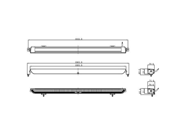 OZZ XB1 P40" White ledbar 40", 16000 Lumen, 198W, pos.lys 