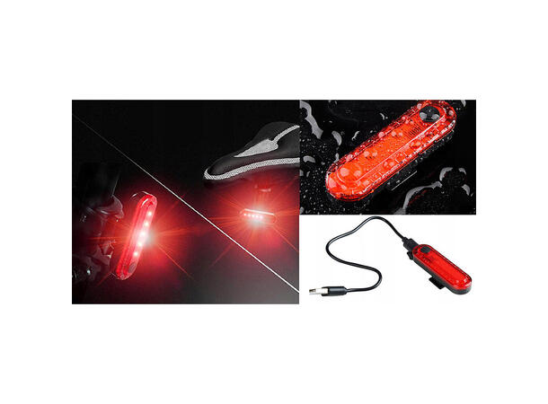 Speras UB4 baklykt for sykkel Oppladbar, USB Type-C 