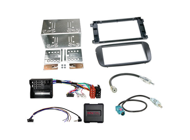 2-DIN monteringssett - komplett - Sort Ford (2007-2015) m/oval radio 