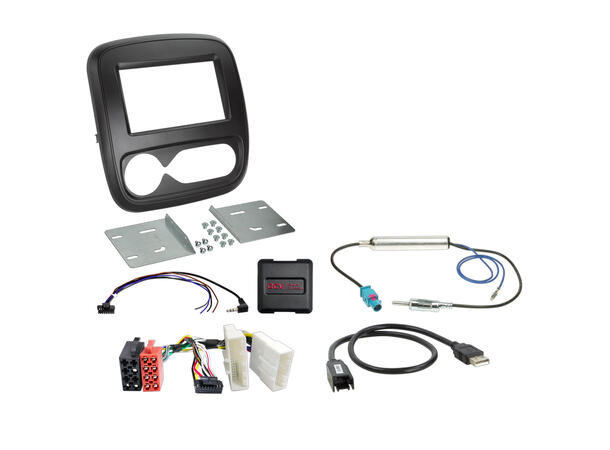 2-DIN monteringssett - komplett Vivaro/Trafic/NV300 (2015-2021) m/autoAC 