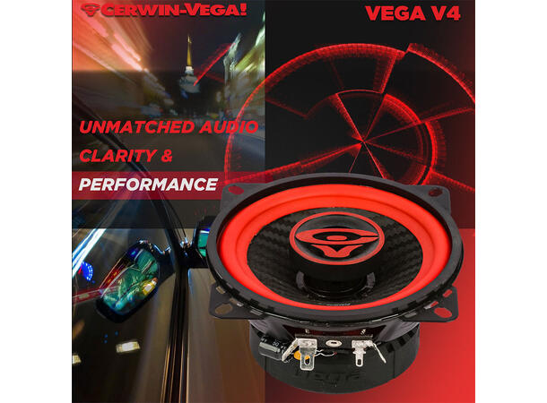 Cerwin Vega V4 høyttalerpar 4", 80W RMS,VEGA-serie, 2025 Edition 