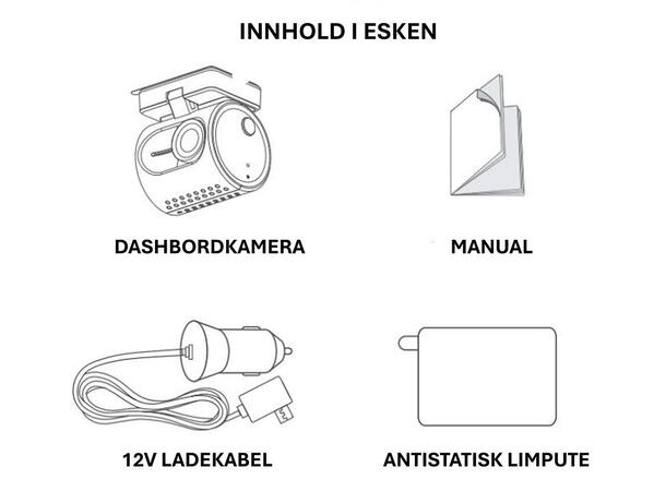 ConnectED Dashboardkamera mini 1-kanals, 2K, WIFI, 32GB 