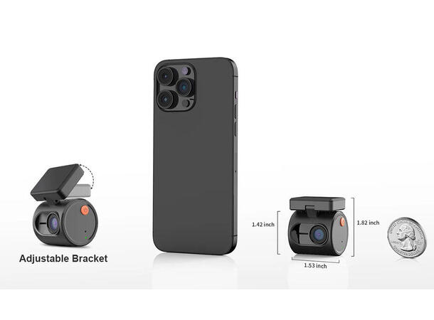 ConnectED Dashboardkamera mini 1-kanals, 2K, WIFI, 32GB 