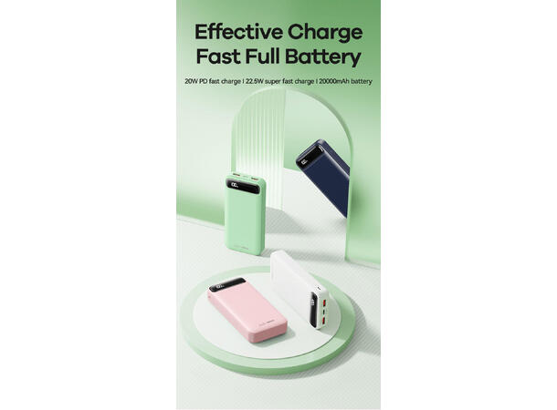 ConnectED powerbank 20.000mAh Powerbank, 20.000 mAh, 22,5W 