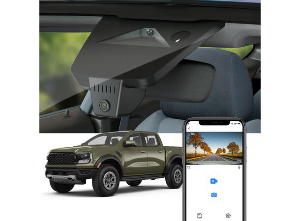 FITCAMX Integrert Plug & Play 4K Dashcam Ford Ranger/VW Amarok (2023-->) 