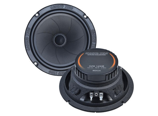 Ground Zero GZIC 165.2HE høyttalersett 6.5", 100W RMS, High-Efficiency, Iridium 