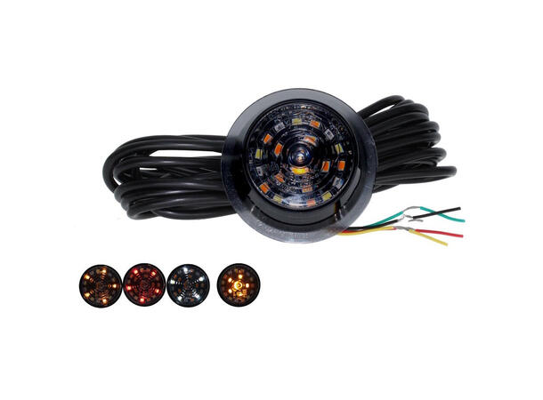 MLED Tri-Color Markeringslys Med hvit, rød, oransje og blinklys 