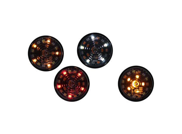 MLED Tri-Color Markeringslys Med hvit, rød, oransje og blinklys 