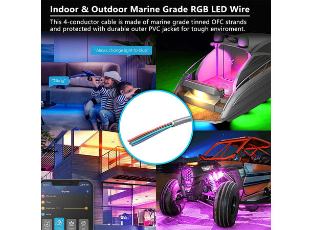 Recoil Flerlederkabel, 4-leder 4x0,75mm2, 30,4 meter, OFC 