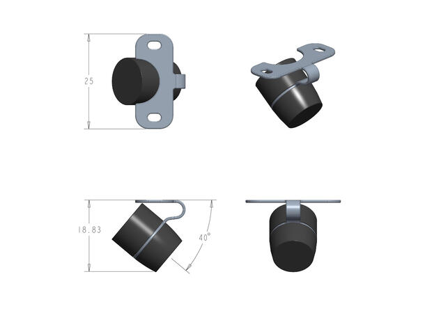 Ampire Mini ryggekamera (AHD 1080p) NTSC, 8 meter kabel, 150° Horisontal 