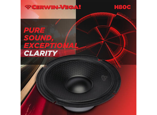 Cerwin Vega H80C komponentsett 8", 150W RMS, HED-serie, 2025 Edition 